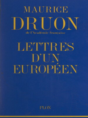cover image of Lettres d'un Européen, 1943-1970